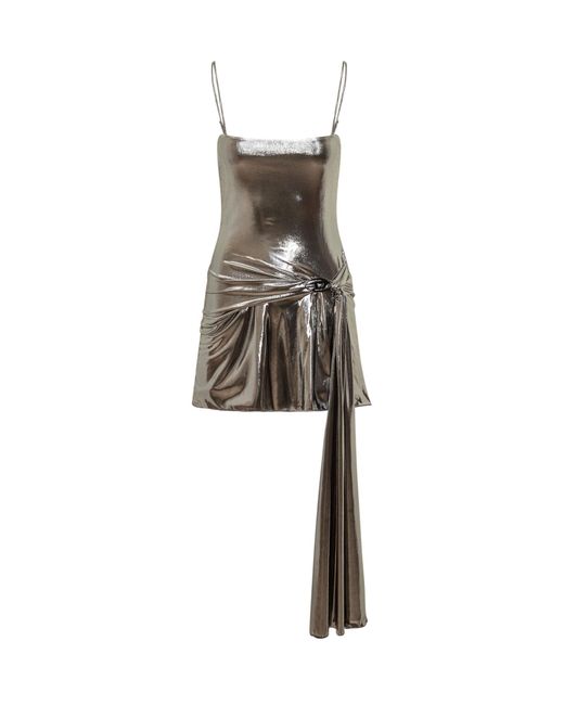 DIESEL Natural Metallic Dress With D-Blass Draping