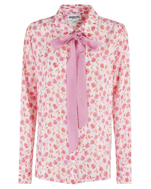 Essentiel Antwerp Pink Delicate Floral Print Fitted Shirt