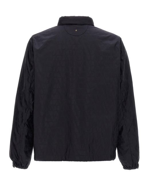 Valentino Garavani Blue Toile Iconographe Windbreaker Polyamide Down Jacket, Parka, Casual Jackets for men