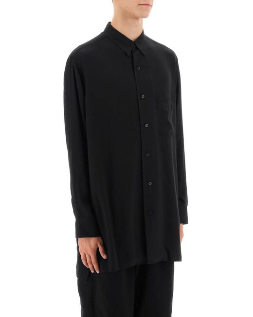 Yohji Yamamoto Black Longline Cellulose Shirt for men
