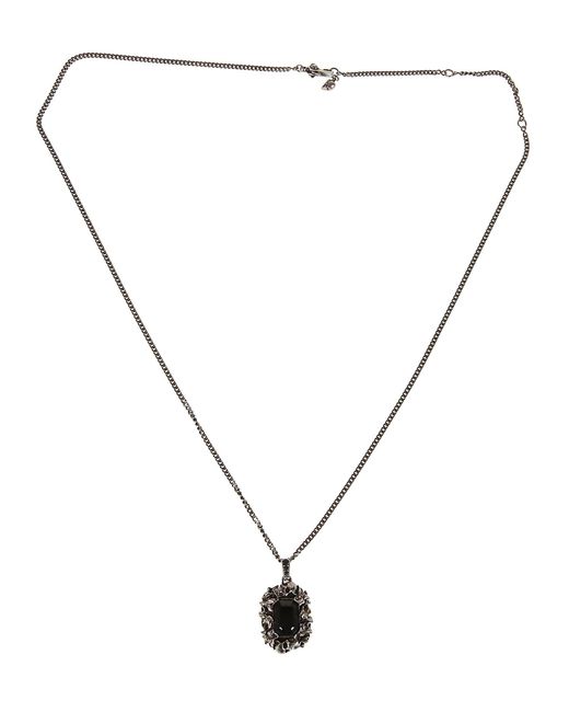 Alexander McQueen Metallic Ivy Skull Necklace for men