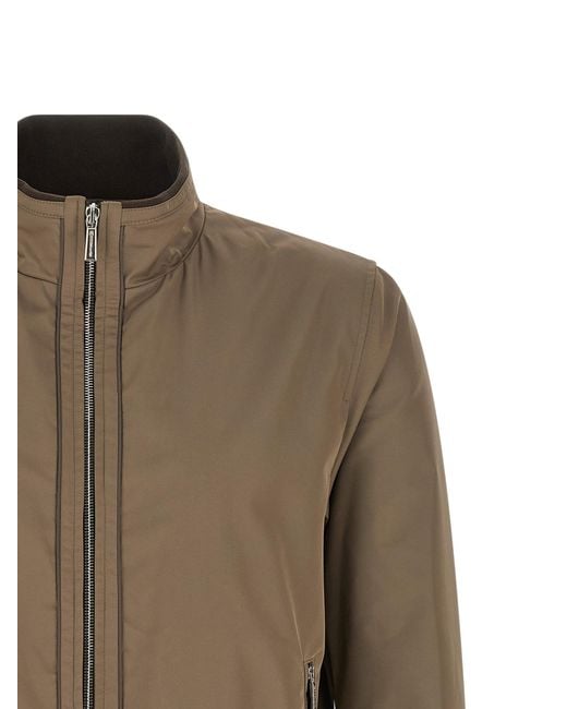 Moorer Brown Polyester Bomber Clothing for men