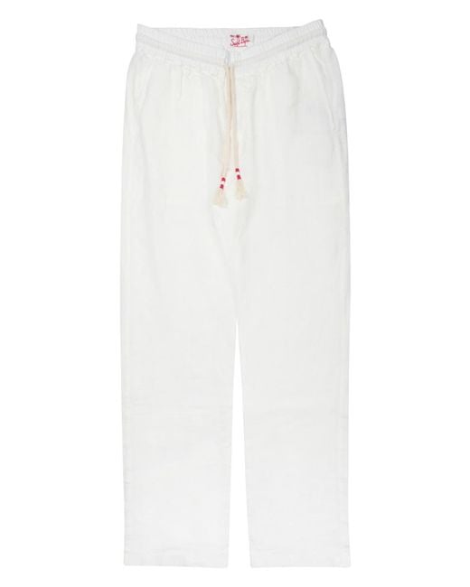Mc2 Saint Barth White Trousers Calais Linen for men