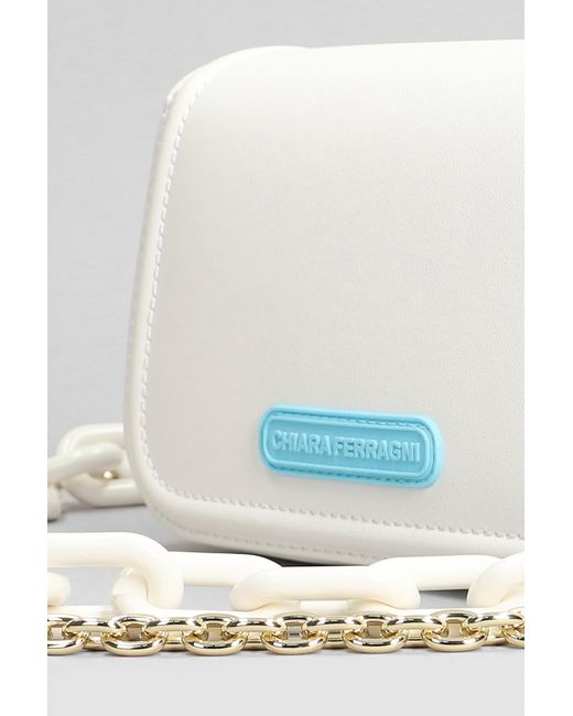 Chiara Ferragni Shoulder Bag In White Faux Leather