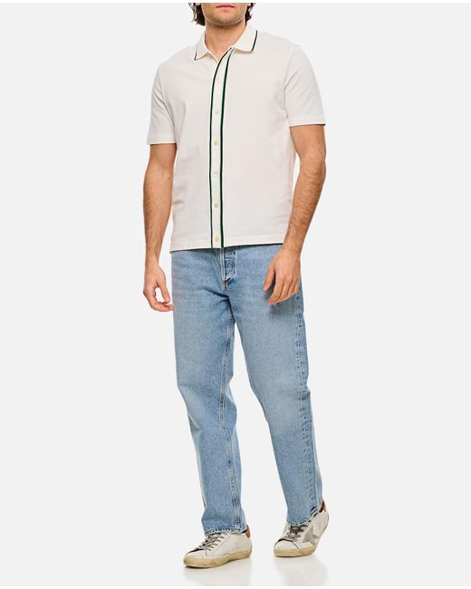 Paul Smith White Regular Fit Short-Sleeves Button Front Polo for men