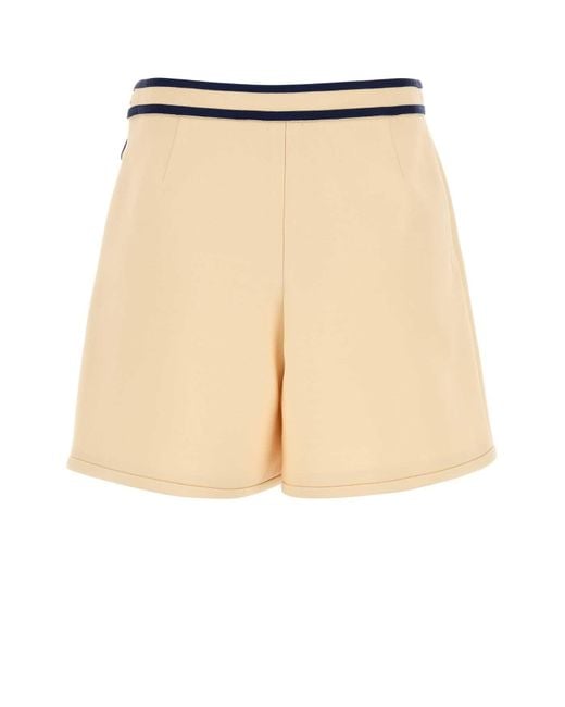 Valentino Garavani Natural Cream Crepe Shorts