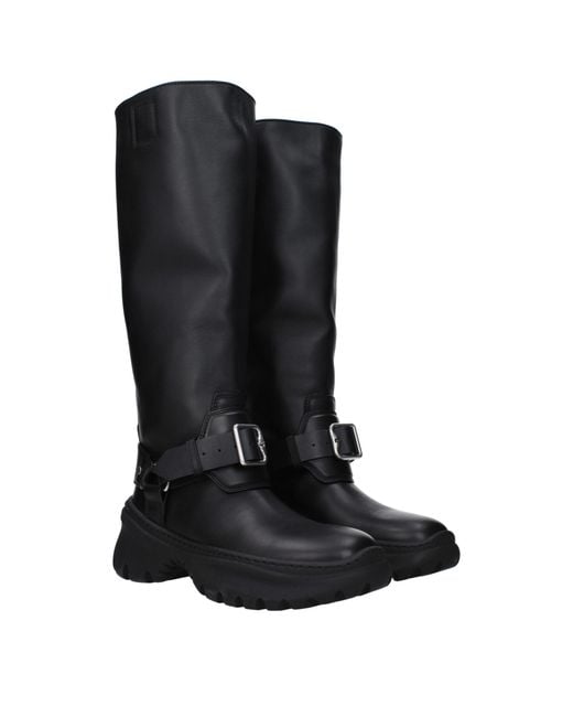 Burberry Black Leather Boots