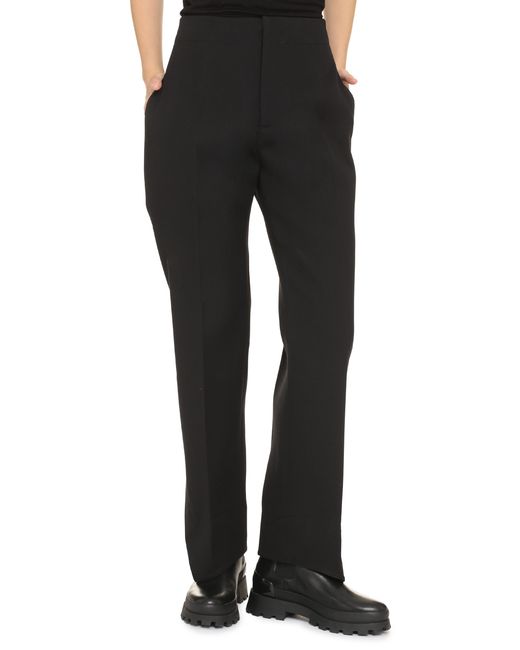 Bottega Veneta Black Pleated Front Tailored Trousers