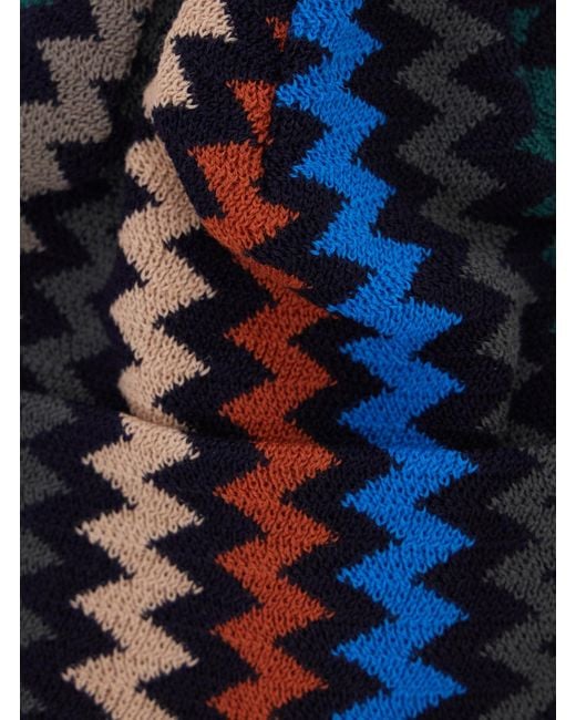 Missoni Blue Beanie Acrylic Hat for men