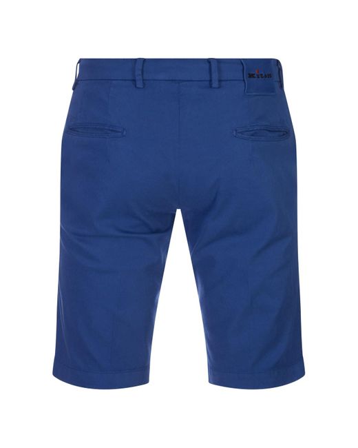 Kiton Blue Cobalt Bermuda Shorts With Drawstring for men