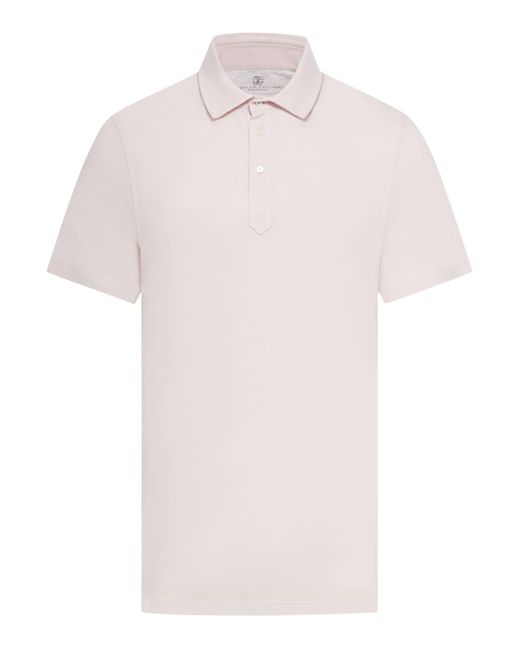 Brunello Cucinelli Pink Polo T-Shirt for men