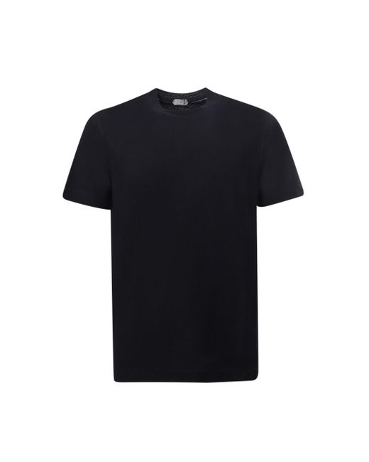 Zanone Black T-Shirt for men