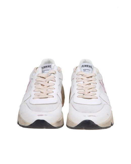 Golden Goose Deluxe Brand White Suede And Mesh Sneakers