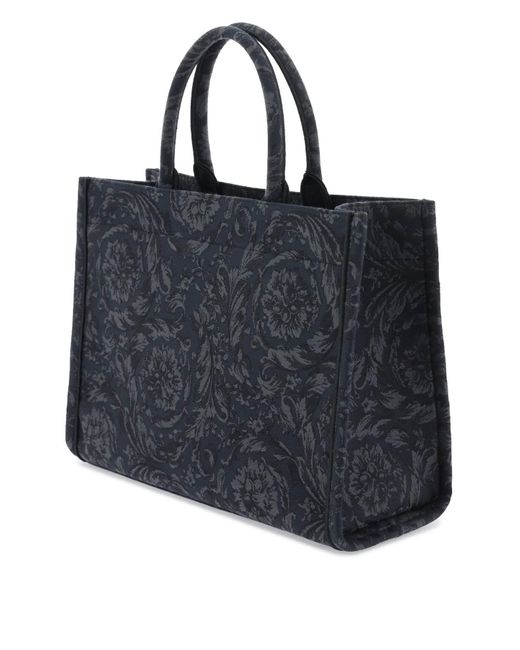 Versace Black Athena Barocco Tote Bag for men