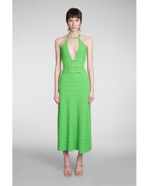Cult Gaia Evaleigh Dress In Green Viscose