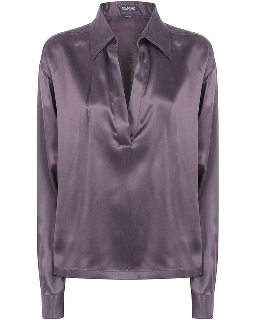 Tom Ford Purple Blouse Silk Blouses