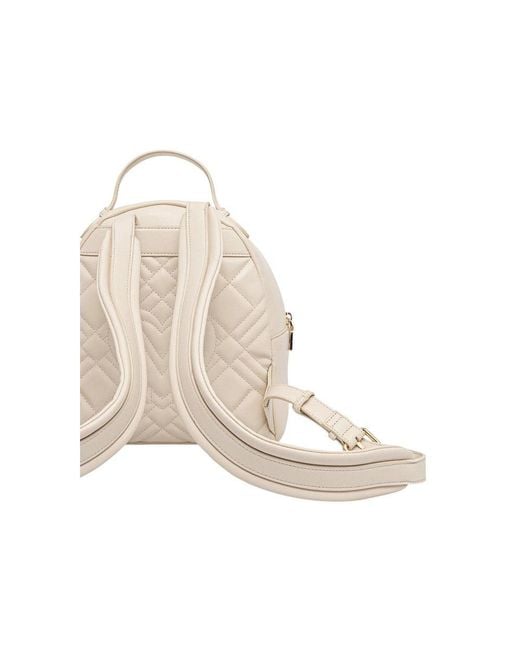 Love Moschino White Beige Polyethylene Backpack