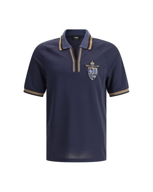 Fendi Blue Ff Polo Shirt for men