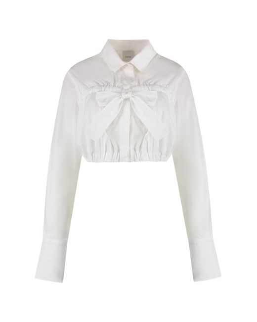 Patou White Short Shirt With Bow