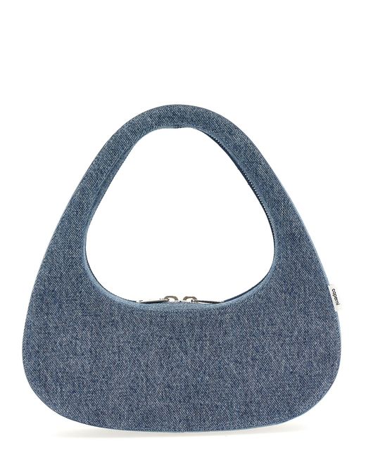 Coperni Blue Denim Baguette Swipe Bag Hand Bags