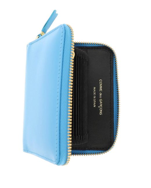 Comme des Garçons Leather Zip Cardholder in Blue for Men | Lyst