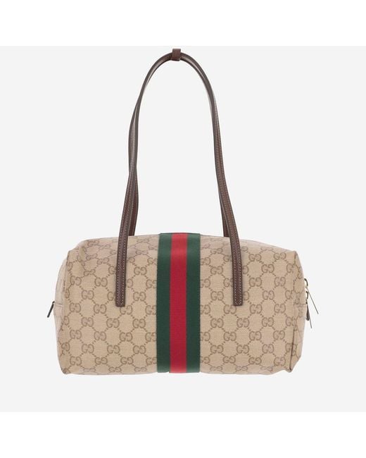 Gucci Natural Shoulder Bag Ophidia Canvas Cotton