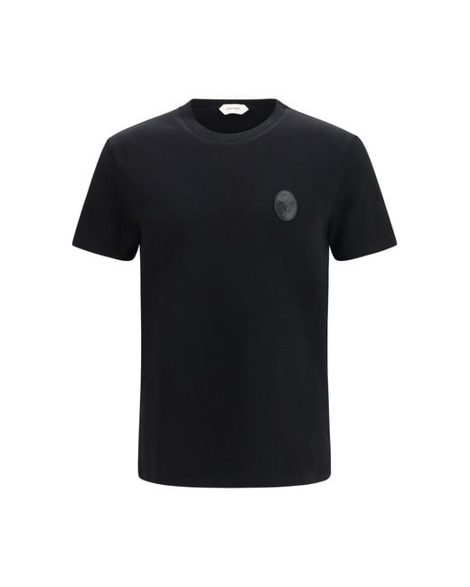Versace Black Logo Application T-Shirt Cotton; Elastane T-Shirts for men