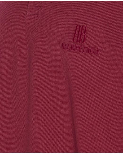 Balenciaga Red Nano Bb Logo Polo for men