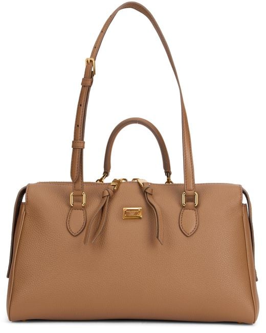 Dolce & Gabbana Brown Leather Tote Bag Calfskin