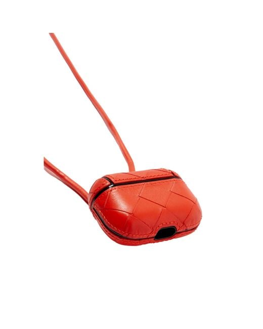 Bottega Veneta Red Intrecciato Airpods Pro Case for men