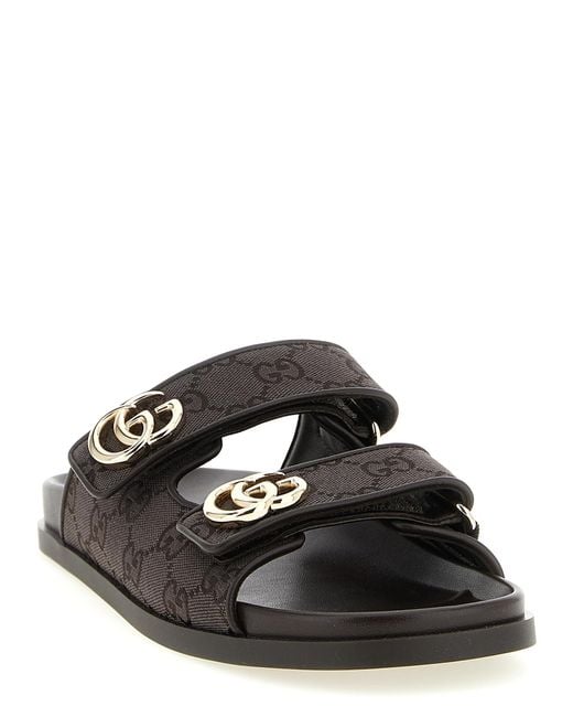 Gucci Black Cotton Slides Shoe