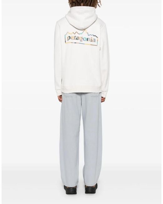Patagonia White Unity Fitz Uprisal Logo Hoodie for men