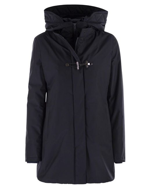 Fay Blue Technical Gabardine Toggle Coat