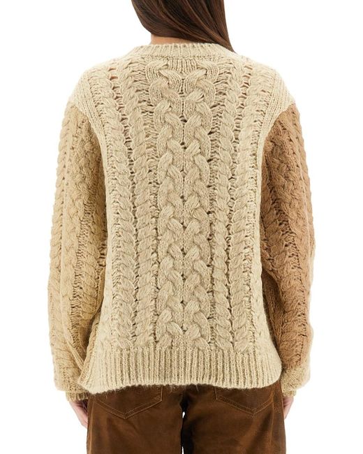 Isabel Marant Natural Patchwork Daryl Sweater Acrylic Jumpers