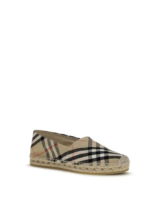 Burberry White Espadrilles Mews Check Sand Ip Upper: Cotton Sandal