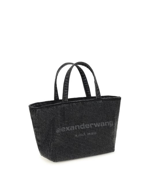 Alexander Wang Black Punch Small Tote Bag Cotton Shoulder