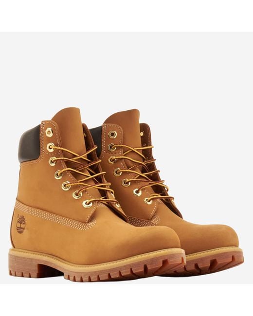 Timberland Brown Premium 6-Inch Leather Boots With Logo for men