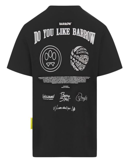Barrow Black Cotton T-Shirt for men