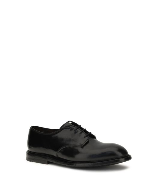 Premiata Black Lace-Up Shoes Leather Upper: Calf for men