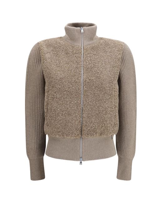 Herno Gray Cardigan Resort Ribbed Merino Wool