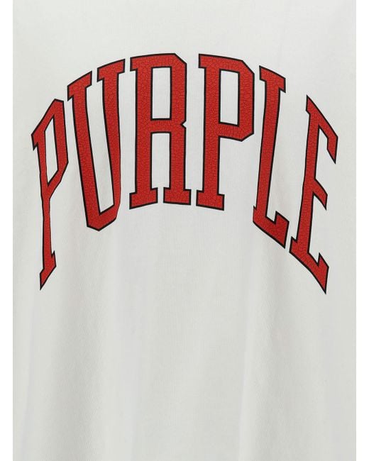 Purple Brand White Oversized T-Shirt With Logo Lettering Print for men