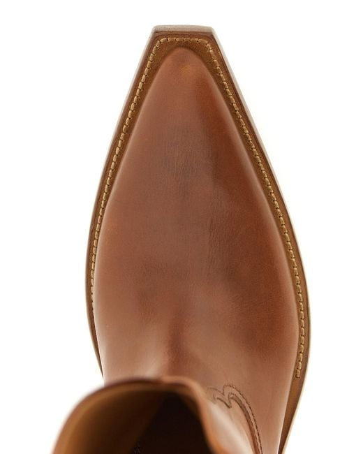 Maison Margiela Brown Solid Pointed Toe Boots