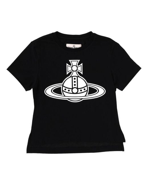 Vivienne Westwood Black Paris Orb Mini T-Shirt Cotton T-Shirts
