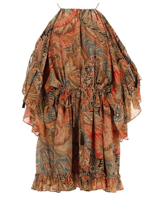 Etro Brown Paisley Print Dress