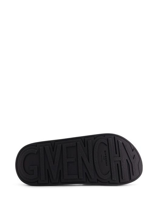 Givenchy Black Rubber Slide With Logo Lettering Patch for men