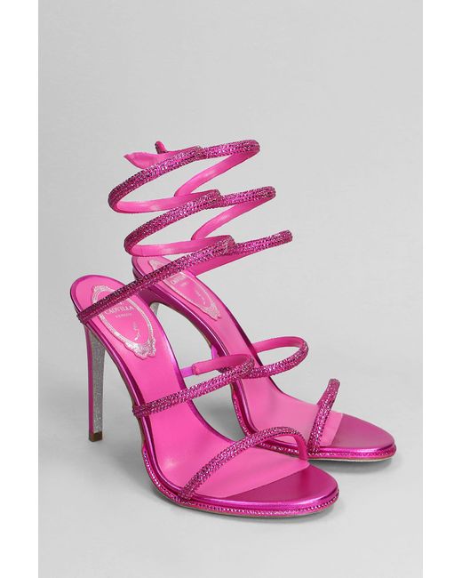 Rene Caovilla Pink Cleo Sandals