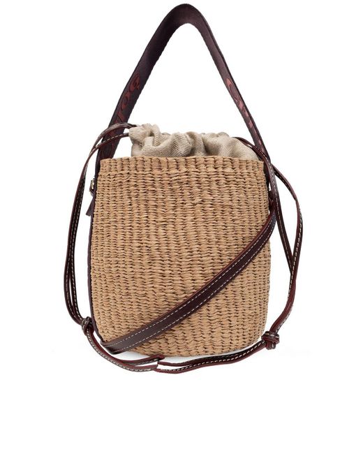 Chloé Natural Woody Drawstring Small Basket Bag