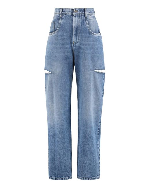 Maison Margiela High-waist Wide-leg Jeans in Blue | Lyst