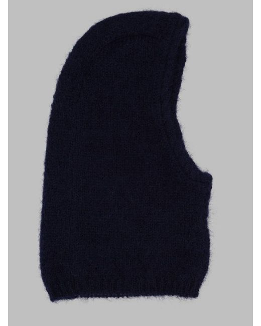 Aspesi Blue Balaclava Mohair And Wool Hat