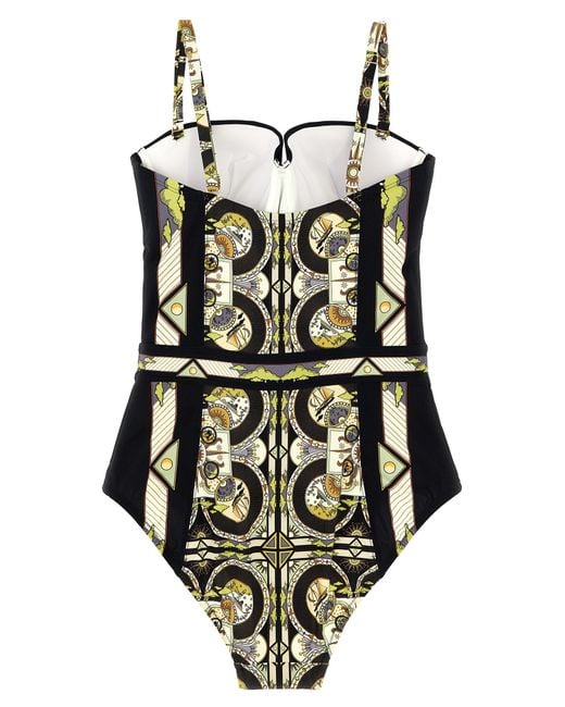 Tory Burch Multicolor One-piece Swimsuit With All-over Print Beachwear